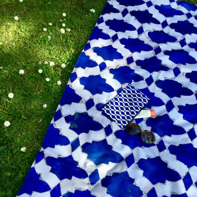 Garden textiles - Printed velvet microfiber bath towel : Dauphine of France - OLDREGIME