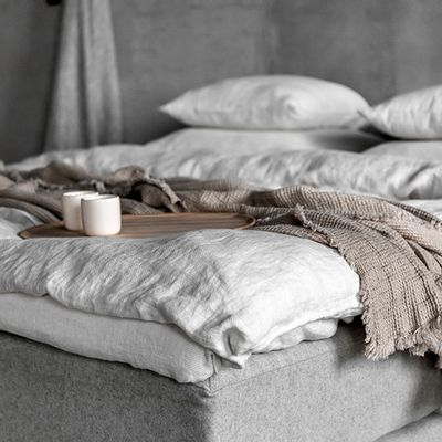 Bed linens - Stone Washed linen Bedding Rhomb - LINENME