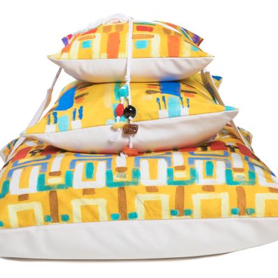 Homewear - Collection couissins imprimée en pyramide & ceinture - exterieur - LE BOTTEGHE SU GOLOGONE