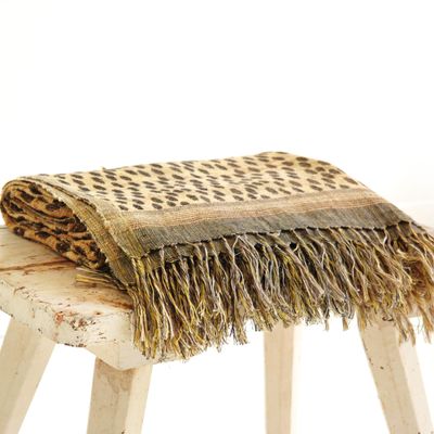 Throw blankets - Jaguar plaid LINEN & SILK - ML FABRICS