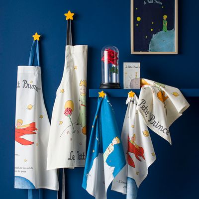 Tea towel - Le Petit Prince® printed cotton tea towel - Planet - COUCKE