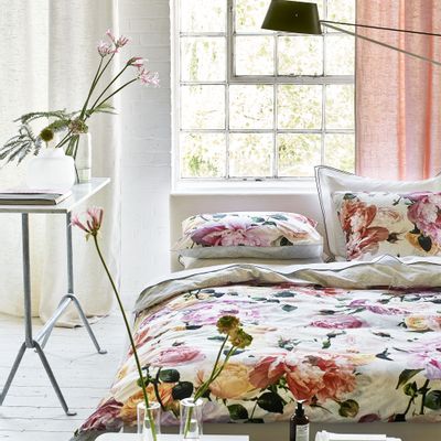 Bed linens - Tourangelle Peony - Printed Cotton Percale Bed Set - DESIGNERS GUILD