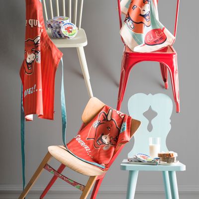 Kitchen linens - The Laughing Cow - Red Retro/Printed Apron - COUCKE