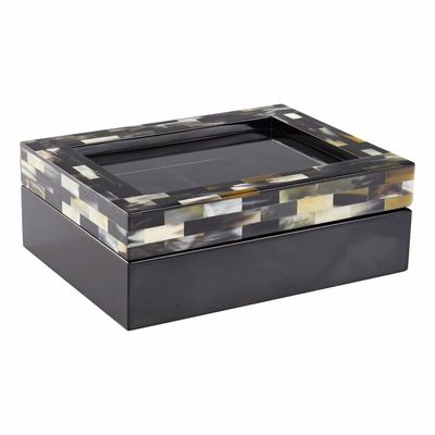 Coffrets et boîtes - Boîte à montres corne intérieur velours noir - MOON PALACE