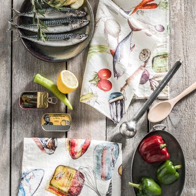 Tea towel - Boîtes à Sardines / Tea towel - COUCKE