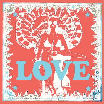 Scarves - Silk square LOVE Red 140 - MAISON BE PARISIAN