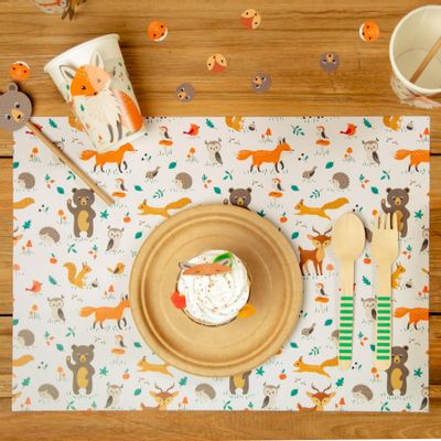 Anniversaires - 6 Sets de table Animaux de la Forêt - Recyclable - ANNIKIDS