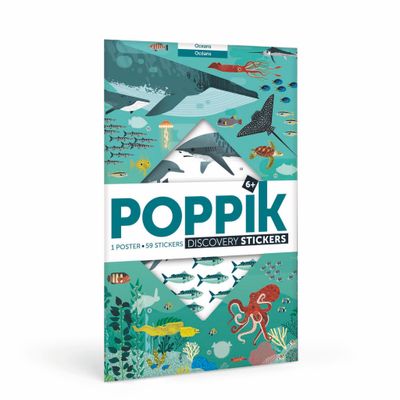 Children's arts and crafts - Educational poster + stickers - OCEANS - POPPIK - BAYARD JEUNESSE