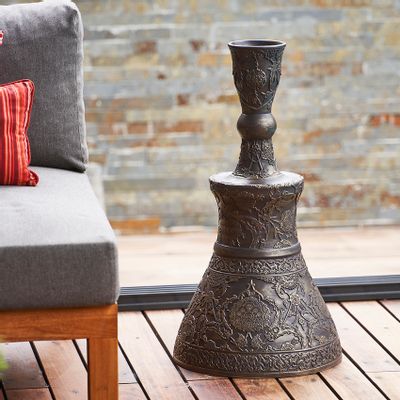 Objets de décoration - Grand bougeoir à motifs mixtes en bronze - ESMA DEREBOY HANDMADE CERAMIC