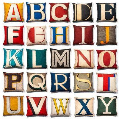 Accessoires de déco extérieure - Coussins Lettres (housses) - MARON BOUILLIE