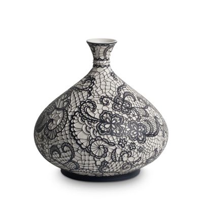 Vases - YAS Lace Patterned Ceramic Vase - ESMA DEREBOY HANDMADE CERAMIC