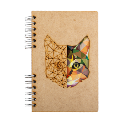 Stationery - Sustainable wooden notebook - Recycled Paper - CAT - KOMONI AMSTERDAM