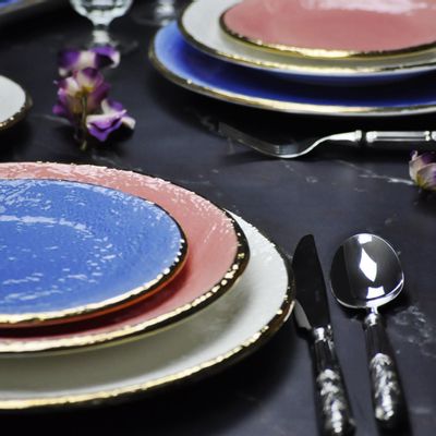 Unique pieces - Preta Gold | Ceramic plates | Made in Italy - ARCUCCI CERAMICS