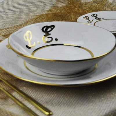 Tea and coffee accessories - Gold Rim | Hand Painted | Made in Italy - ARCUCCI CERAMICS