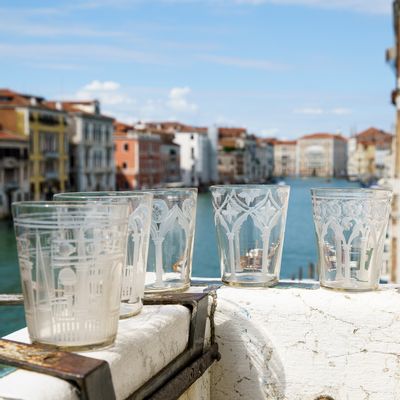 Verres - 6 Verres Palazzo soufflés à la main à Murano - GIBERTO VENEZIA