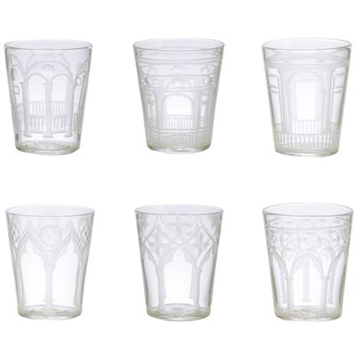 Verres - 6 Verres Palazzo soufflés à la main à Murano - GIBERTO VENEZIA