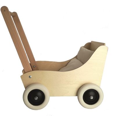 Toys - 700208 PRAM BEECH WITH NATURAL FABRIC - EGMONT TOYS