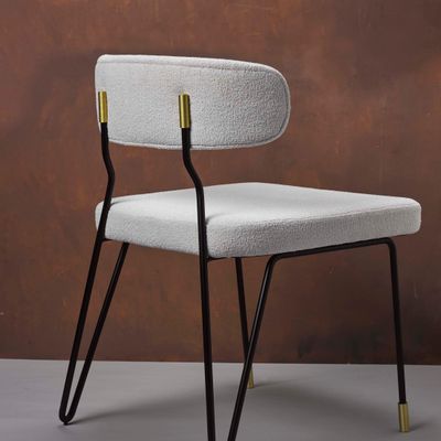 Chairs for hospitalities & contracts - Apollo Dining Chair in Black Lacquered Iron Structure and Brushed Brass Details - DUISTT