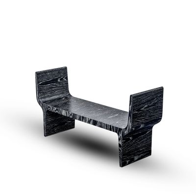 Bancs - Copacabana Banc en Placage de Chêne Cérusé Noir - DUISTT