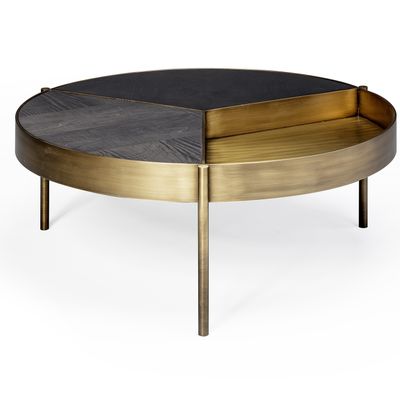 Tables basses - Ray Table Basse en Structure Bronze et Plateau Nero Marquina - DUISTT