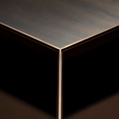 Tables basses - Table Basse Ray avec Structure Bronze Clair et Plateau Nero Marquina - DUISTT
