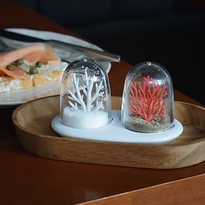 Caskets and boxes - Coral Salt and Pepper Shaker - Ocean Kitchen Collection: Eco-Friendly Materials 100% recyclable - QUALY DESIGN OFFICIAL