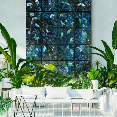 Aménagements pour bureau - TABLEAUX PEINTURES FRESQUE MURALE - Théâtre de nuit 20 x 50 x 50 cm - Acrylique sur toile - Maison Fétiche - MAISON FÉTICHE