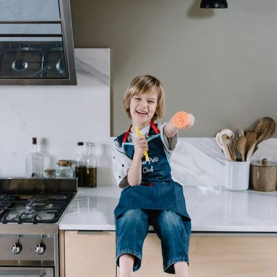 Kids accessories - “Cook like a chef”: this embroidered denim apron is perfect for your little chef ! - SUPERPETIT