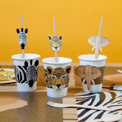 Anniversaires - 6 Gobelets Savane - recyclable - ANNIKIDS