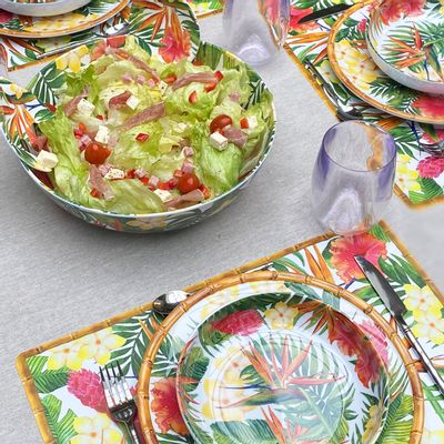 Table mat - Exotic Flower Collection Melamine Dinnerware - LES JARDINS DE LA COMTESSE