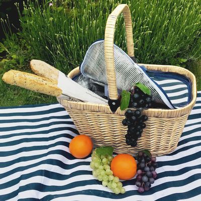 Outdoor decorative accessories - Empty wicker baskets and suitcases - LES JARDINS DE LA COMTESSE