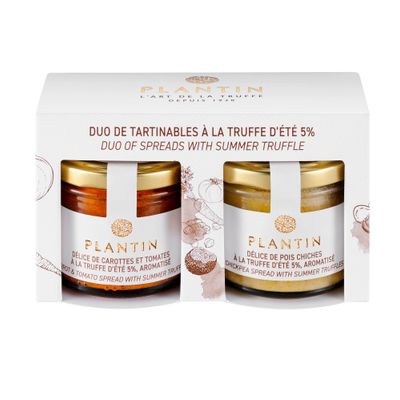 Épicerie fine - Duo de tartinables (carottes et tomates / pois chiches) - PLANTIN