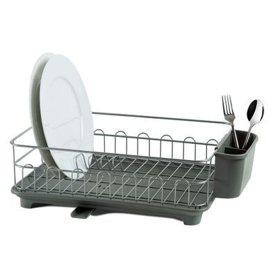 Dish Drainers - Grey metal and plastic dishdrainer CC70176 - ANDREA HOUSE