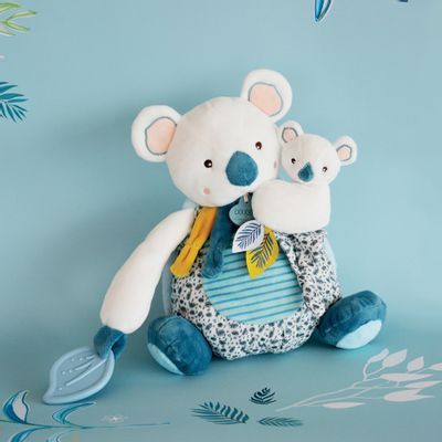 Soft toy - YOCA LE KOALA - Doll GM with baby and teething ring - DOUDOUETCOMPAGNIE HISTOIREOURS