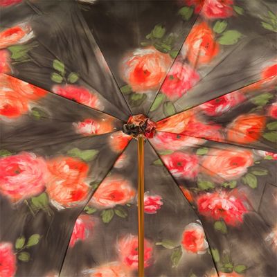 Objets design - PARAPLUIE DOUBLE FACE ORANGE AVEC FLEURS - PASOTTI