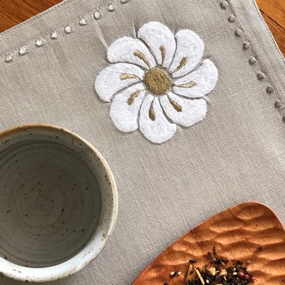 Mugs - Gold & Silver Embroidered Table Linen - ZAOZAM