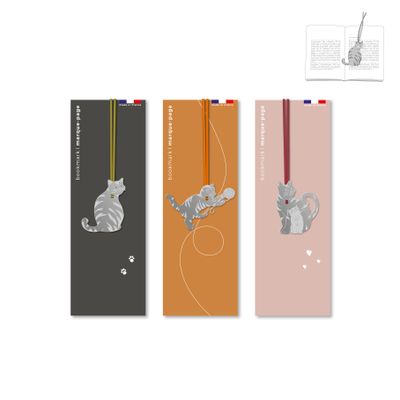Stationery - Stainless steel bookmark - Cats. - TOUT SIMPLEMENT,