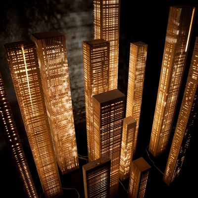 Autres fournitures bureau  - Aperception Set : 13 colonnes - LAMPES EN BOIS - GILLES ANSEL