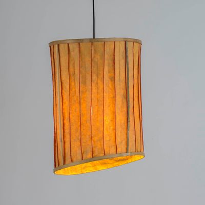 Suspensions - Lampes en papier lavables cousues (orange) - INDIGENOUS