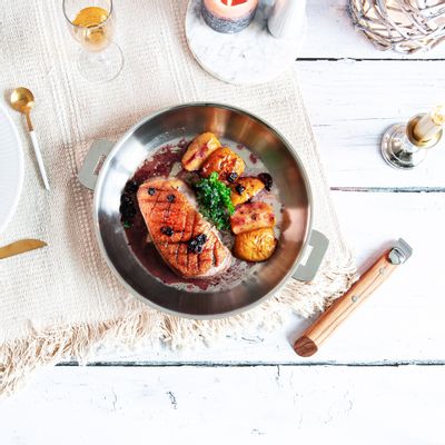 Plats et saladiers - Poêle inox 24 cm Mutine amovible - CRISTEL