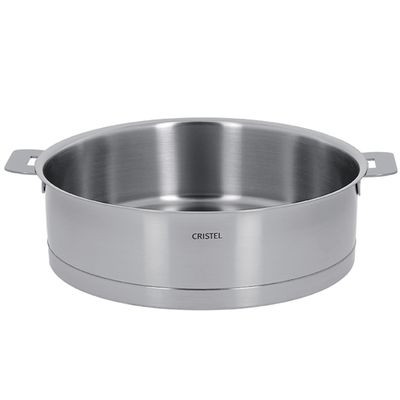Stew pots - Stainless steel sauté pan 18-10 24cm Removable Strate - CRISTEL