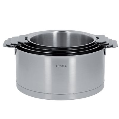 Plats et saladiers - Série de 4 casseroles inox 18-10 1416, 18 et 20cm Strate Amovible - CRISTEL