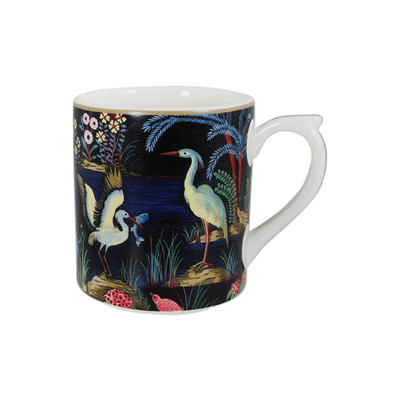 Tea and coffee accessories - Mug black background - Jardin du Palais - GIEN