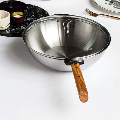 Frying pans - Stainless steel wok 18-10 24cm Casteline Removable - CRISTEL