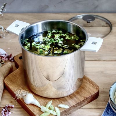 Stew pots - Stainless steel pot 18-10 24cm Removable mutine - CRISTEL