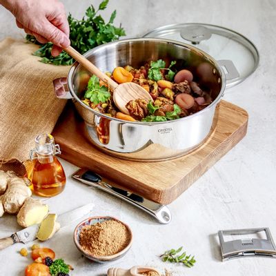 Frying pans - Stainless steel sauté pan 18-10 24cm Casteline Removable - CRISTEL