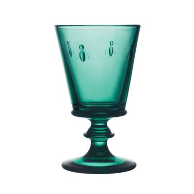 Glass - ABEILLE Emerald green stemmed glass - LA ROCHÈRE