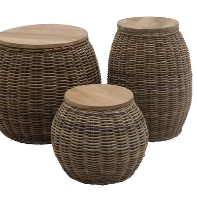 Garden textiles - Round side table / Stool Bongo - BONG0471 - IL GIARDINO DI LEGNO
