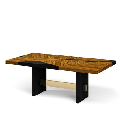 Dining Tables - Geometry Table in Ebonized Sikomoro Wood Top - DUISTT