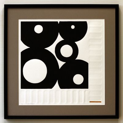 Tableaux - Gravure et gaufrage 65 cm x 65 cm noir - FOUCHER-POIGNANT